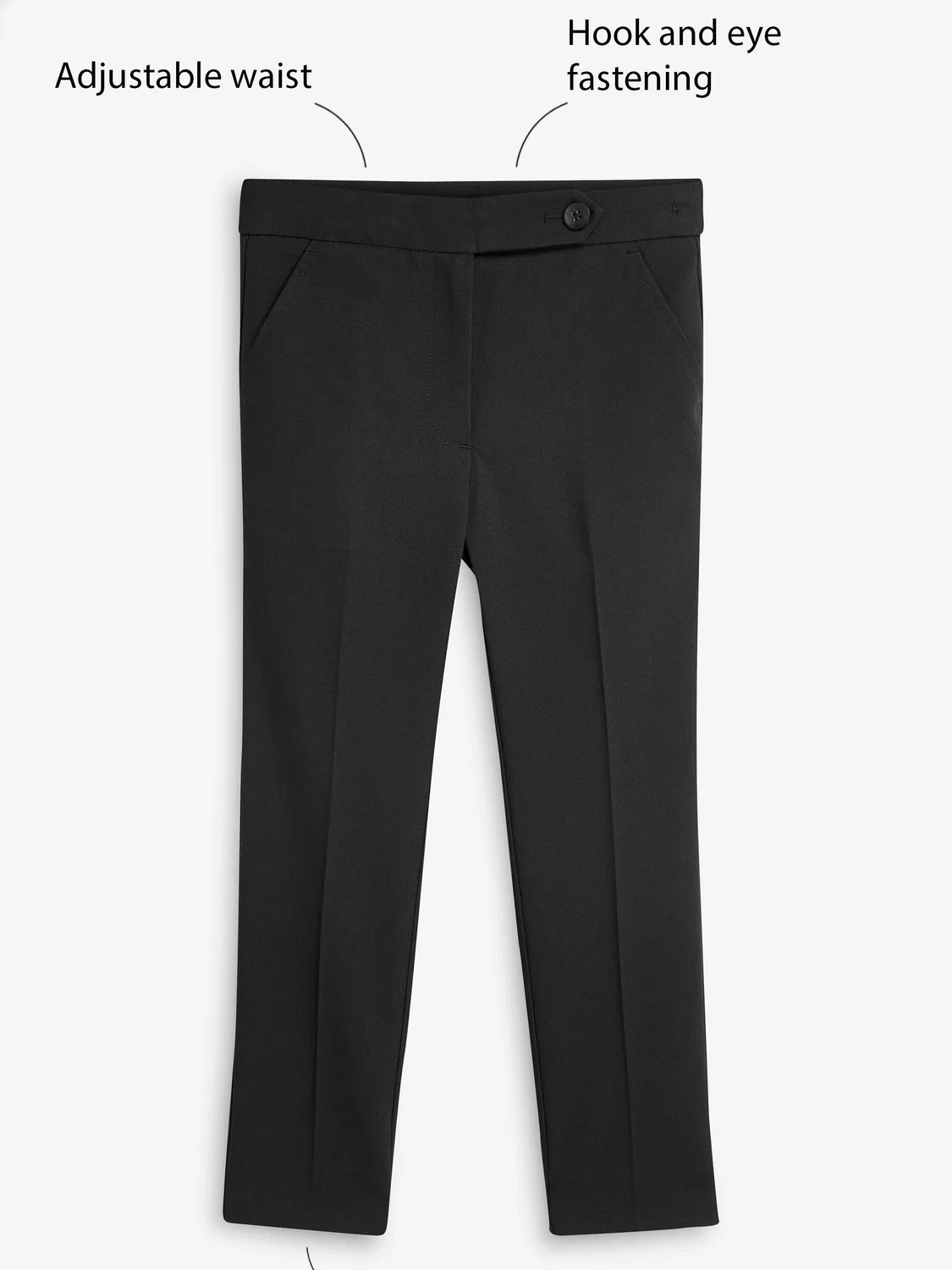 картинка Брюки школьные, зауженные, Black Plain Front School Trousers Next, черный от магазина Одежда+