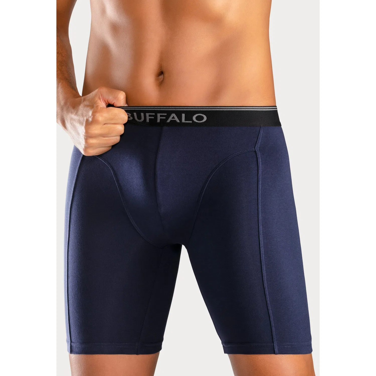 картинка Мужские боксеры удлиненные Buffalo, Aquablau/Gray/Navy от магазина Одежда+