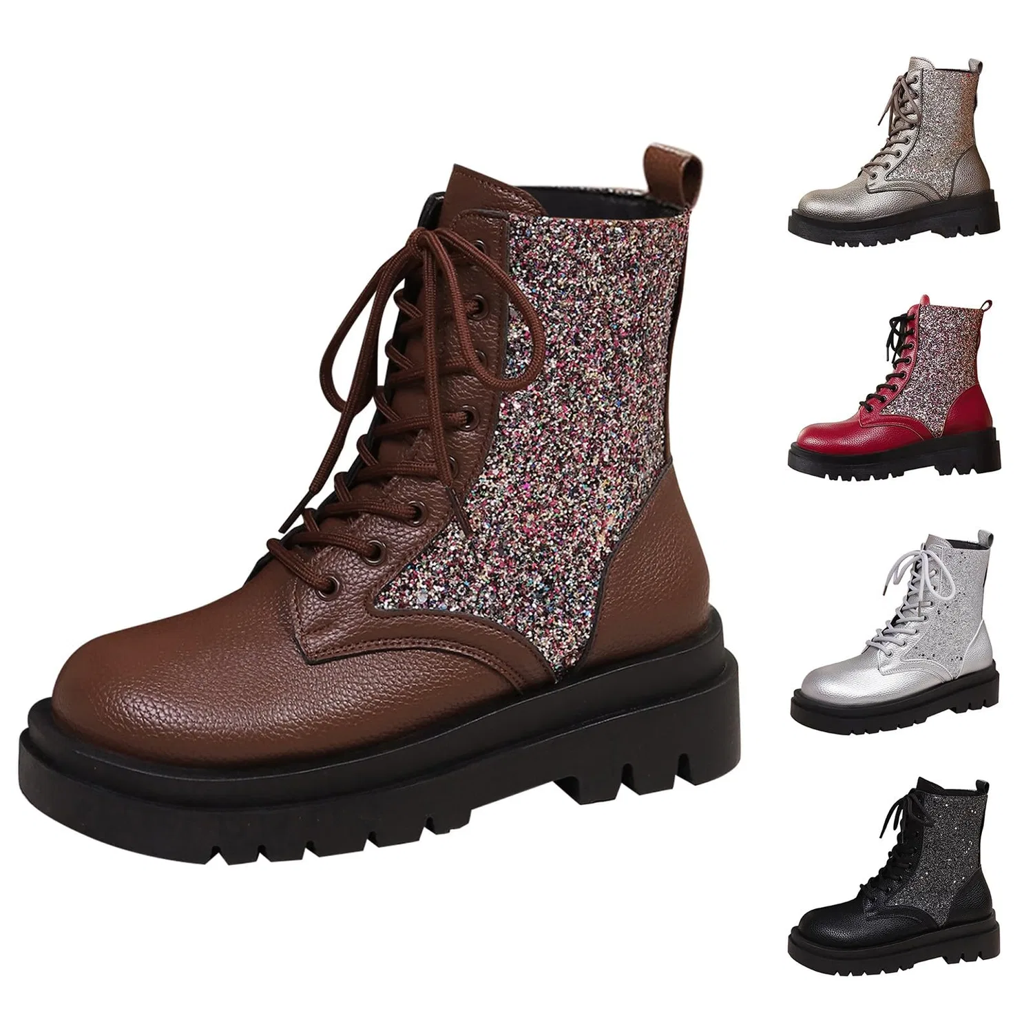 картинка Женские ботильоны с каблуком Block Heel Elegant, Brown от магазина Одежда+