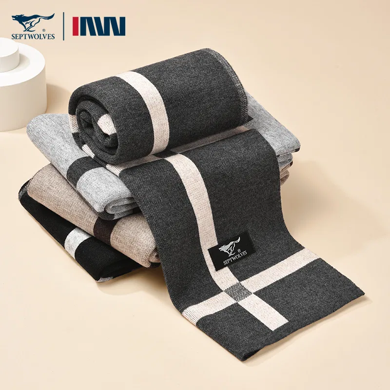 картинка Детский шарф из футера с принтом Beige Gray SEPTWOLVES от магазина Одежда+
