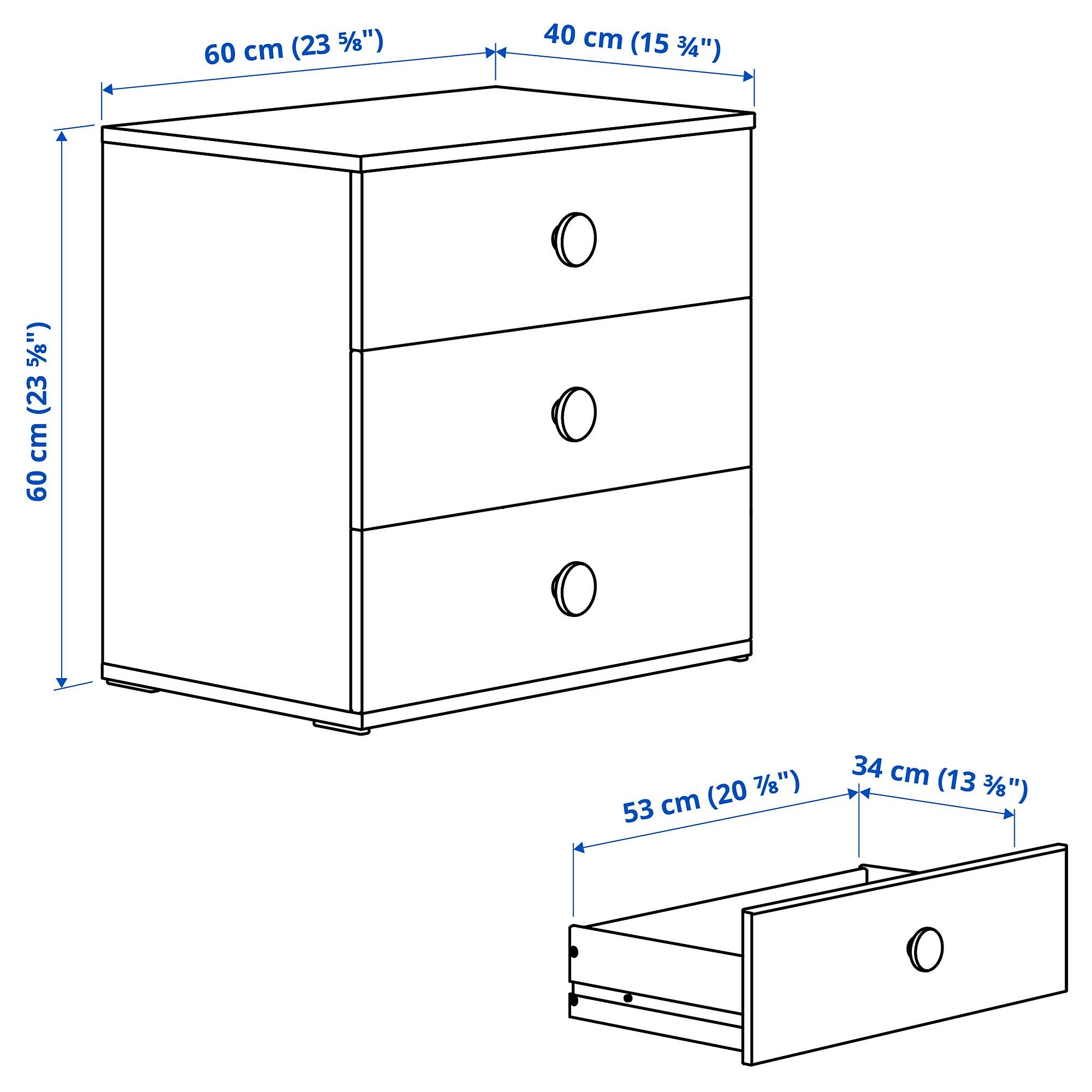 картинка Детский комод GODISHUS IKEA, 60x40x60 см, белый от магазина Одежда+