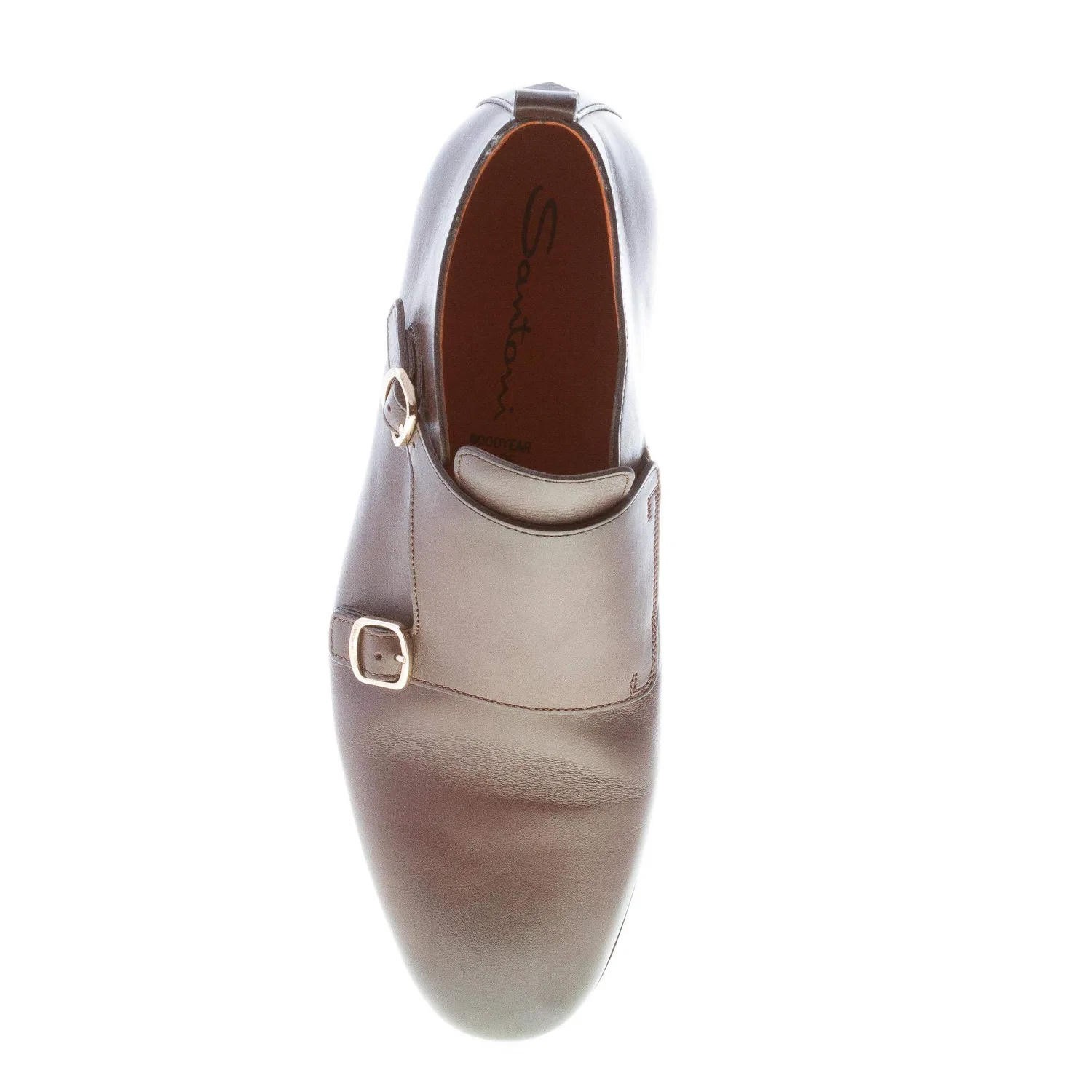 картинка Мужские ботильоны с пряжками из кожи Santoni, Brown от магазина Одежда+