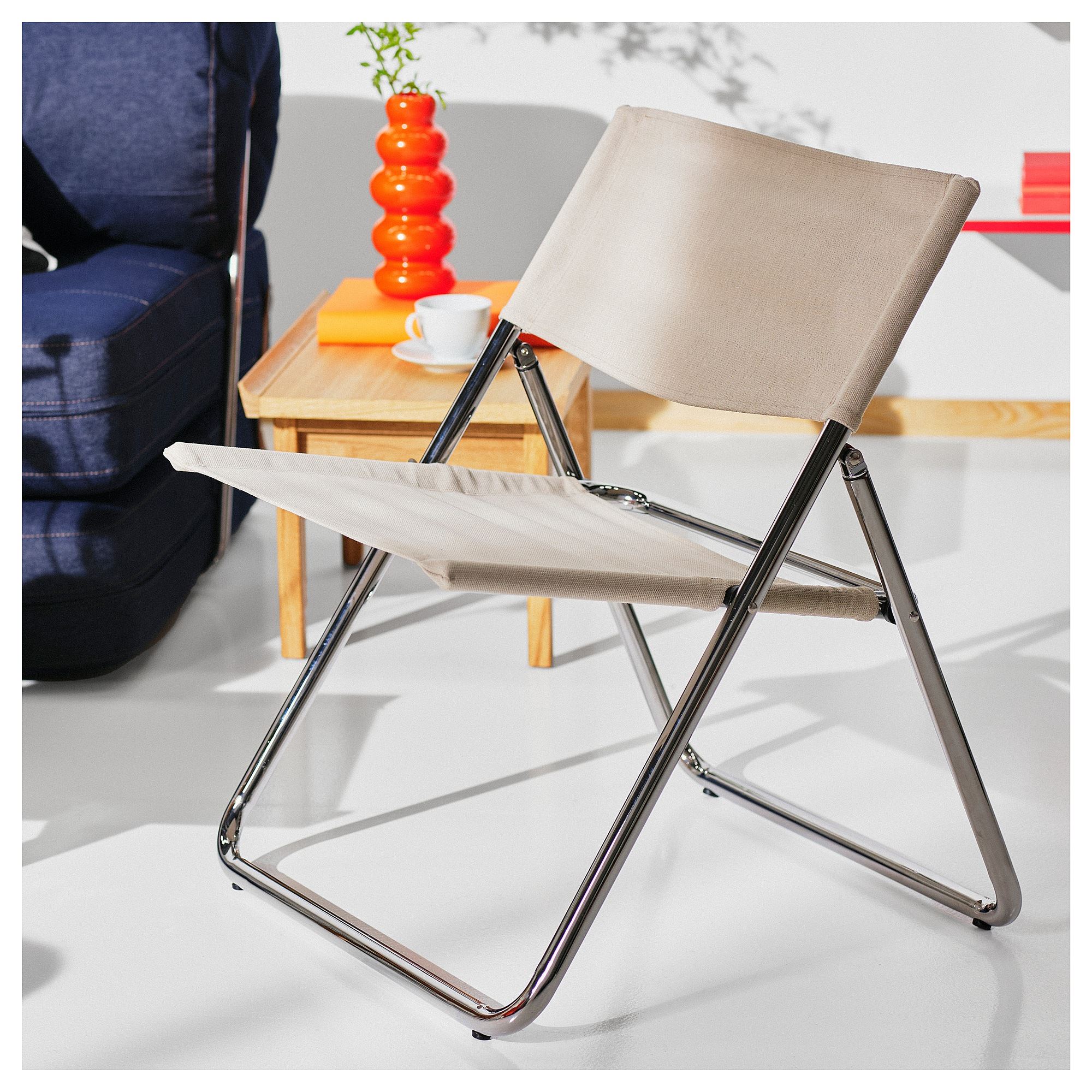 картинка Складной стул MOFALLA IKEA, нержавеющая сталь/бежевый от магазина Одежда+