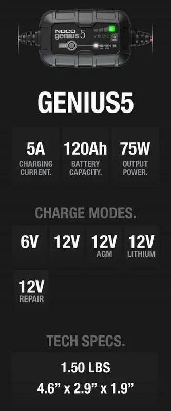 картинка Зарядное устройство NOCO Genius5 6/12V 5A от магазина Одежда+