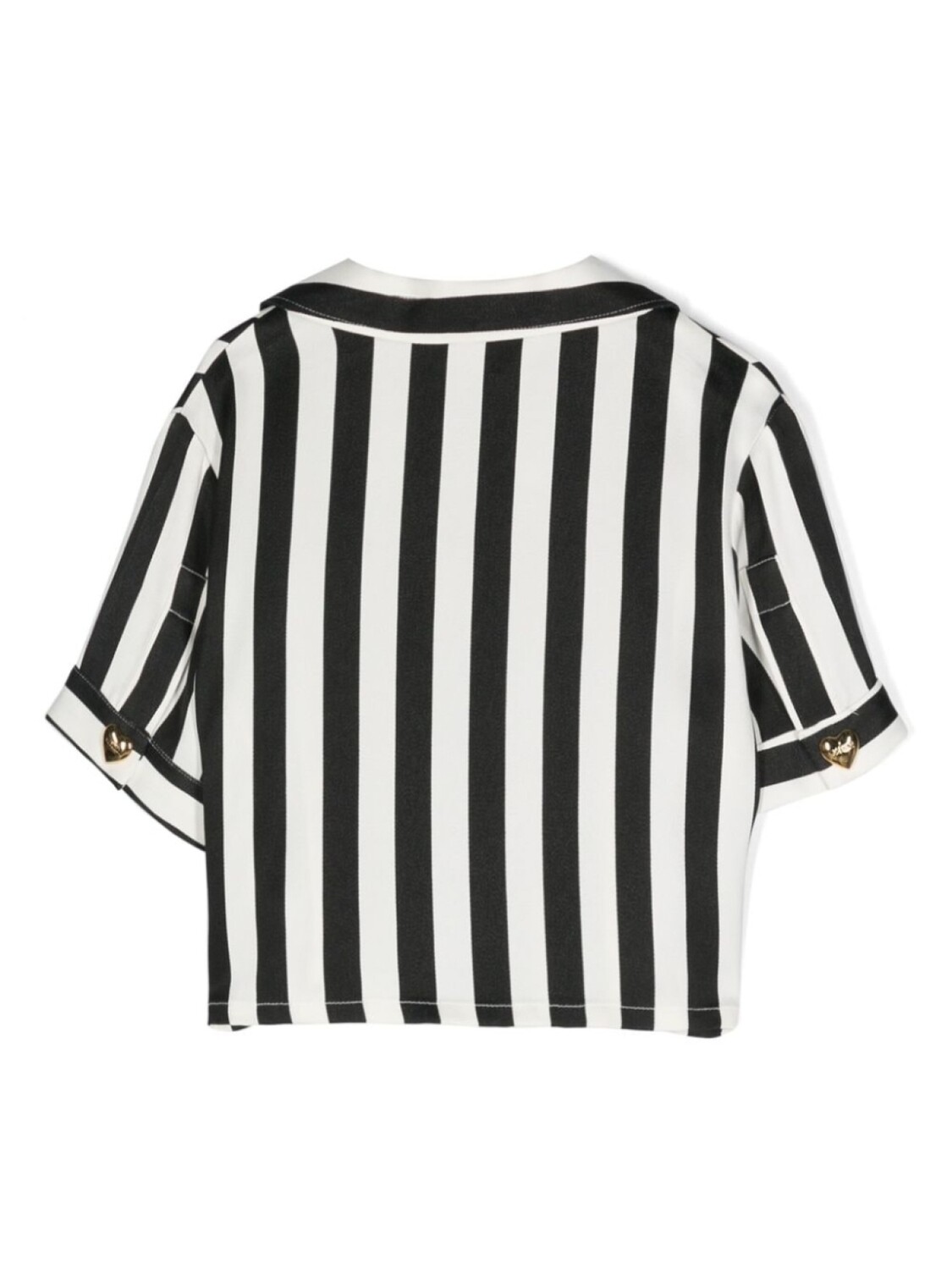 картинка Moschino Kids укороченная блузка в полоску, черный от магазина Одежда+