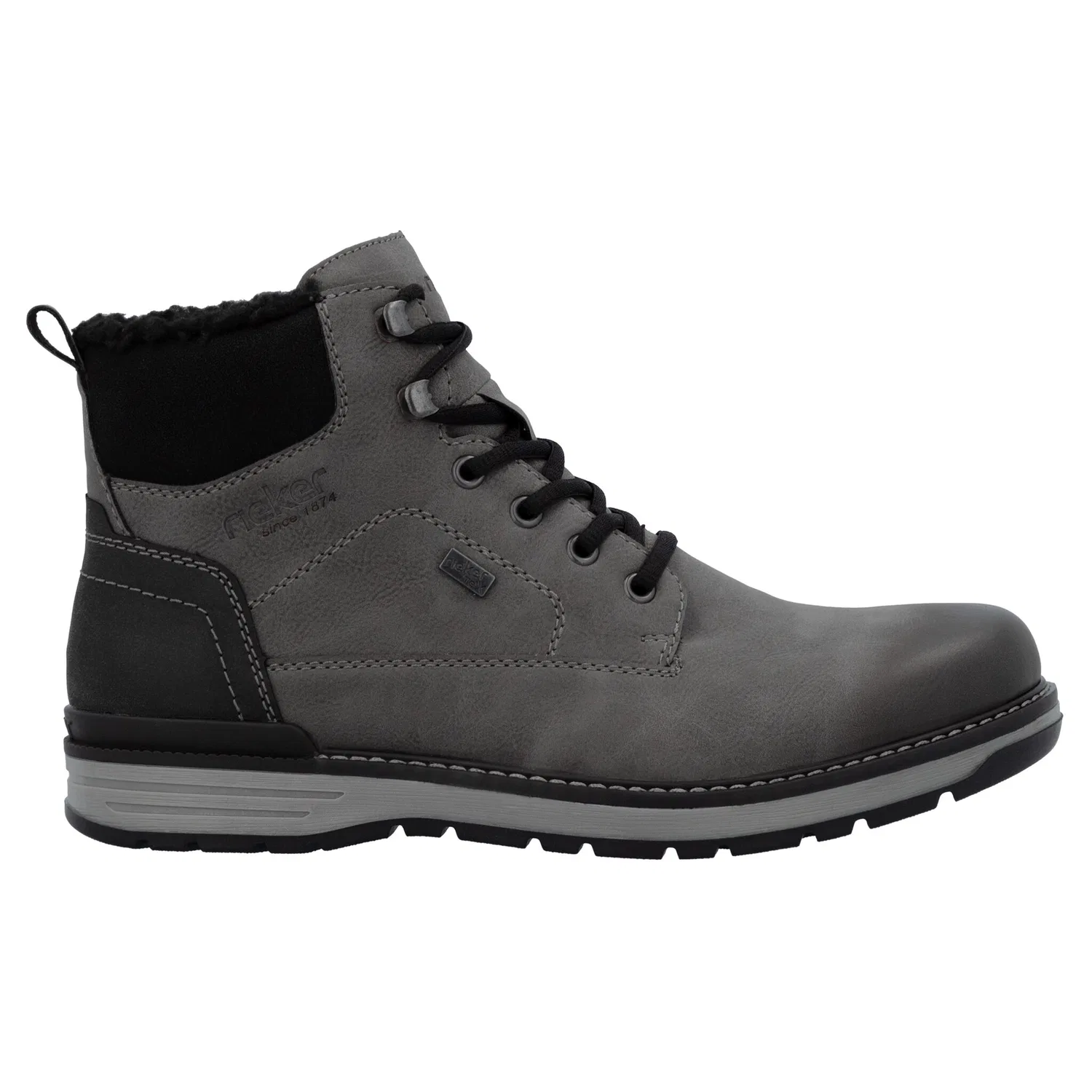 картинка Мужские зимние дутики с Warmfutter Rieker, Dark Gray-Black от магазина Одежда+