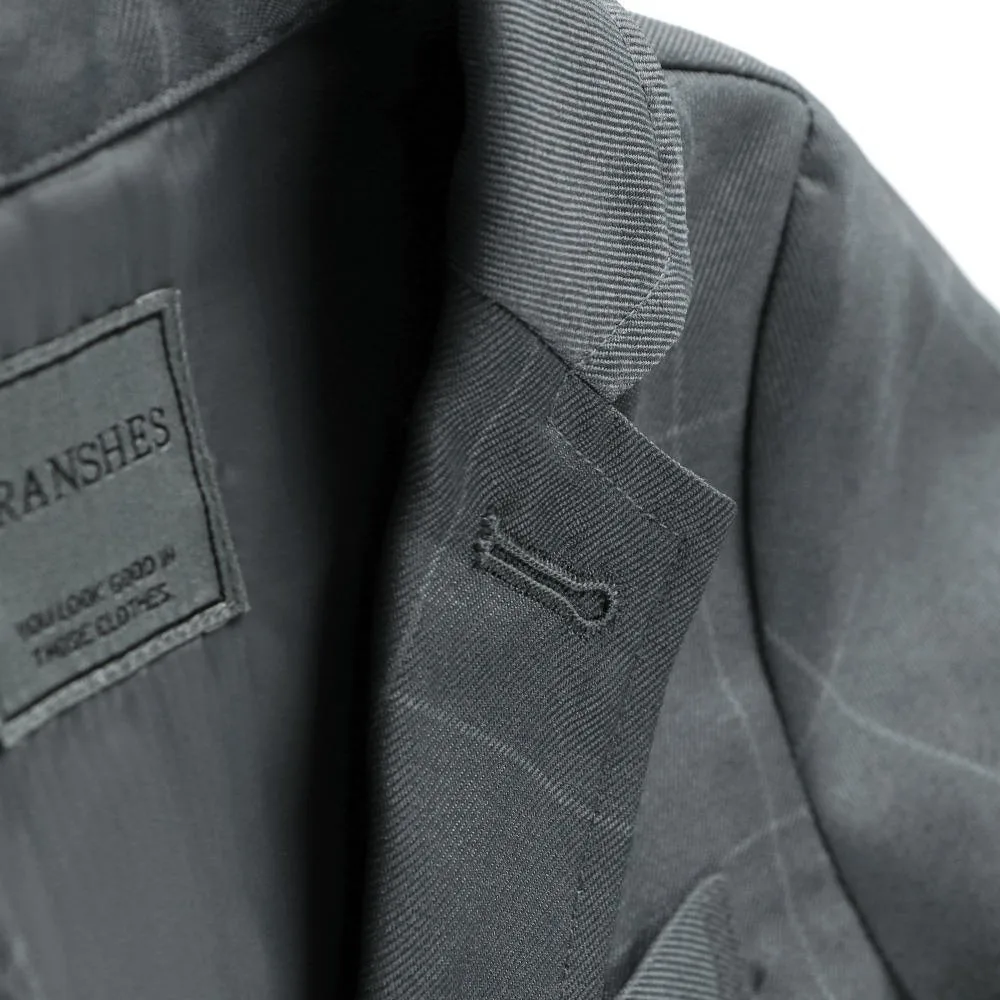 картинка Серый клетчатый пиджак + длинные брюки + белая рубашка Branshes, Charcoal Gray от магазина Одежда+