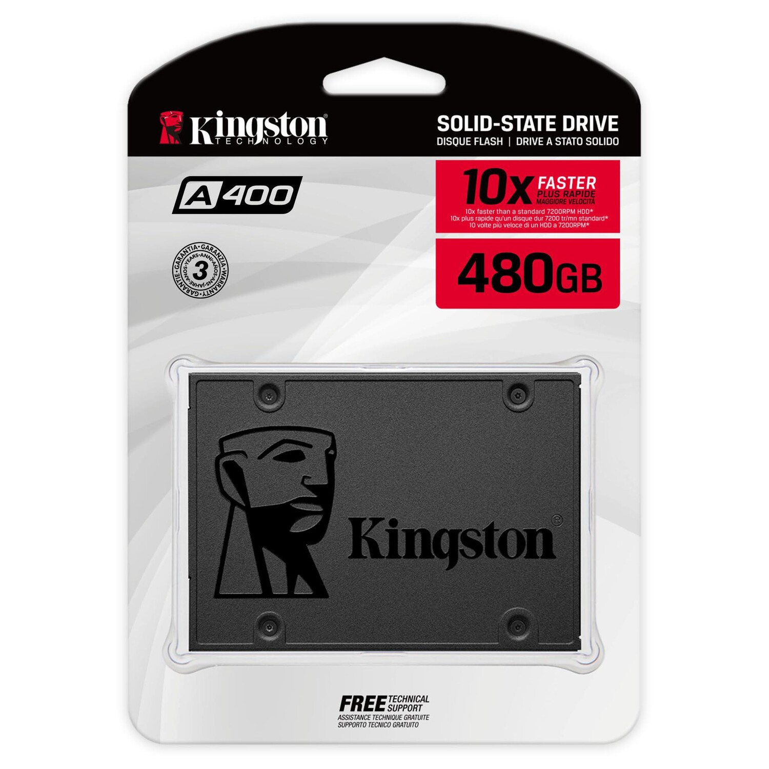 картинка Внутренний твердотельный накопитель Kingston A400, SA400S37/480G, 480Гб, 2,5" от магазина Одежда+