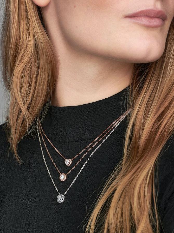 картинка Ожерелье Pandora Sparkling Heart Collier Necklace, розовое золото от магазина Одежда+