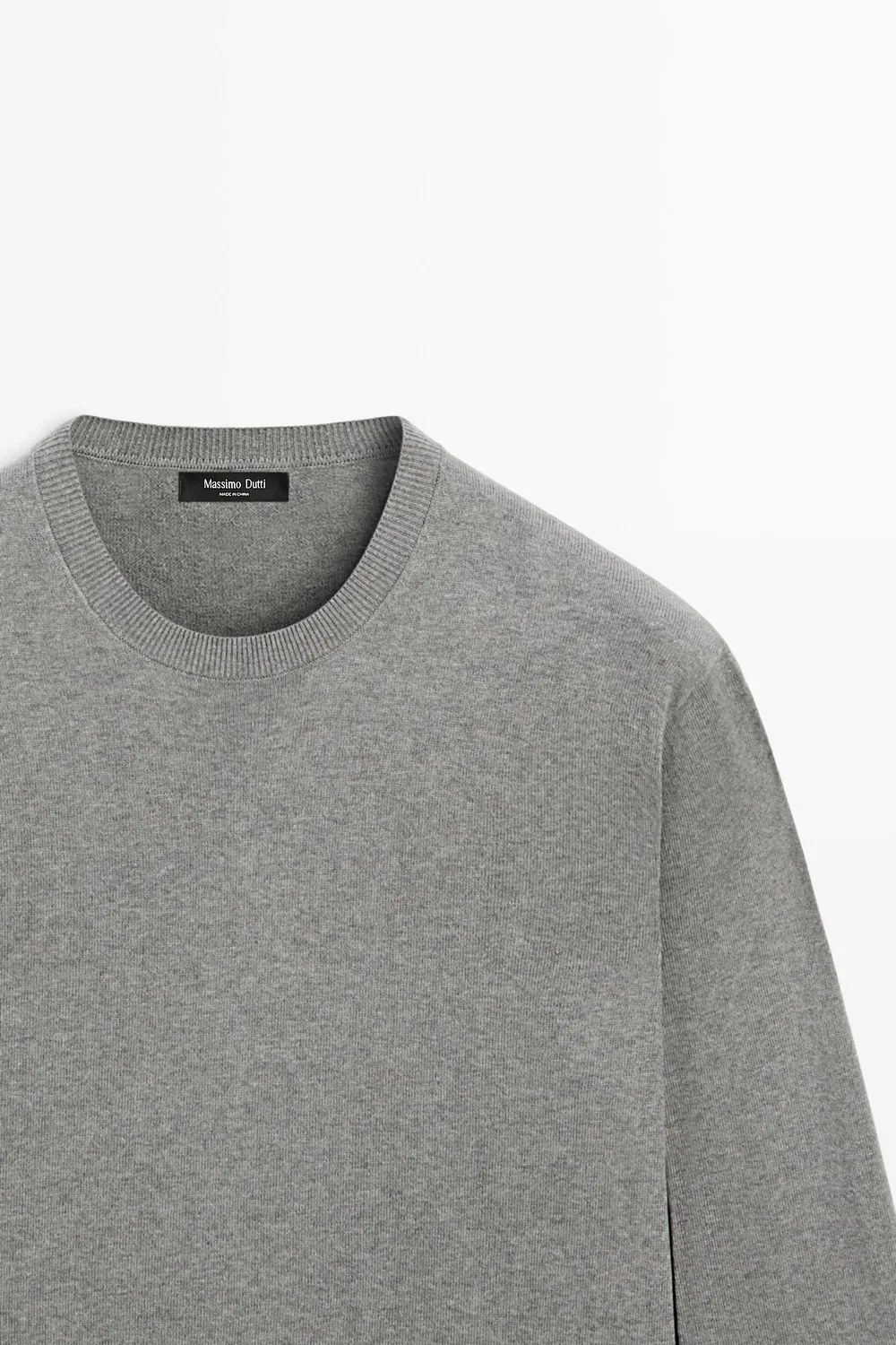 картинка Свитер Massimo Dutti Cotton Blend Knit, антрацитово-серый от магазина Одежда+