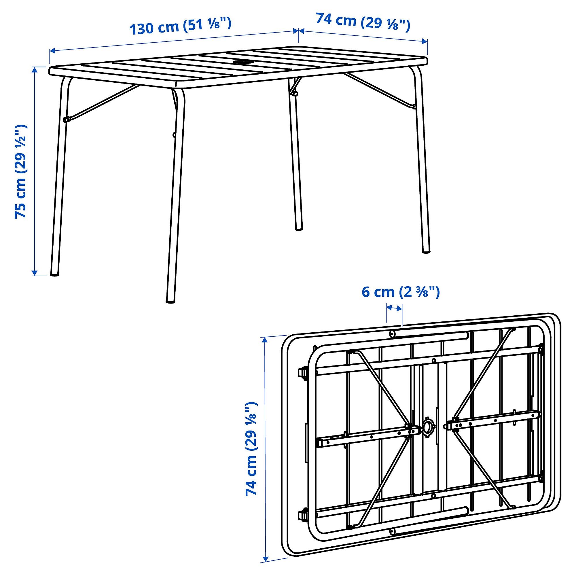 картинка Складной стол IKEA TORPARO, 130x74 см, белый от магазина Одежда+
