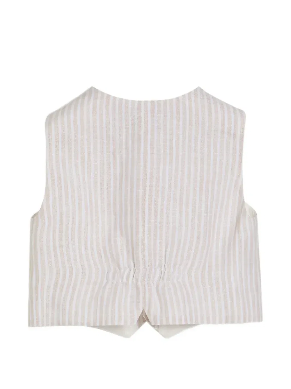 картинка Легкий жилет Baby Bernie в полоску Brunello Cucinelli Kids, бежевый от магазина Одежда+