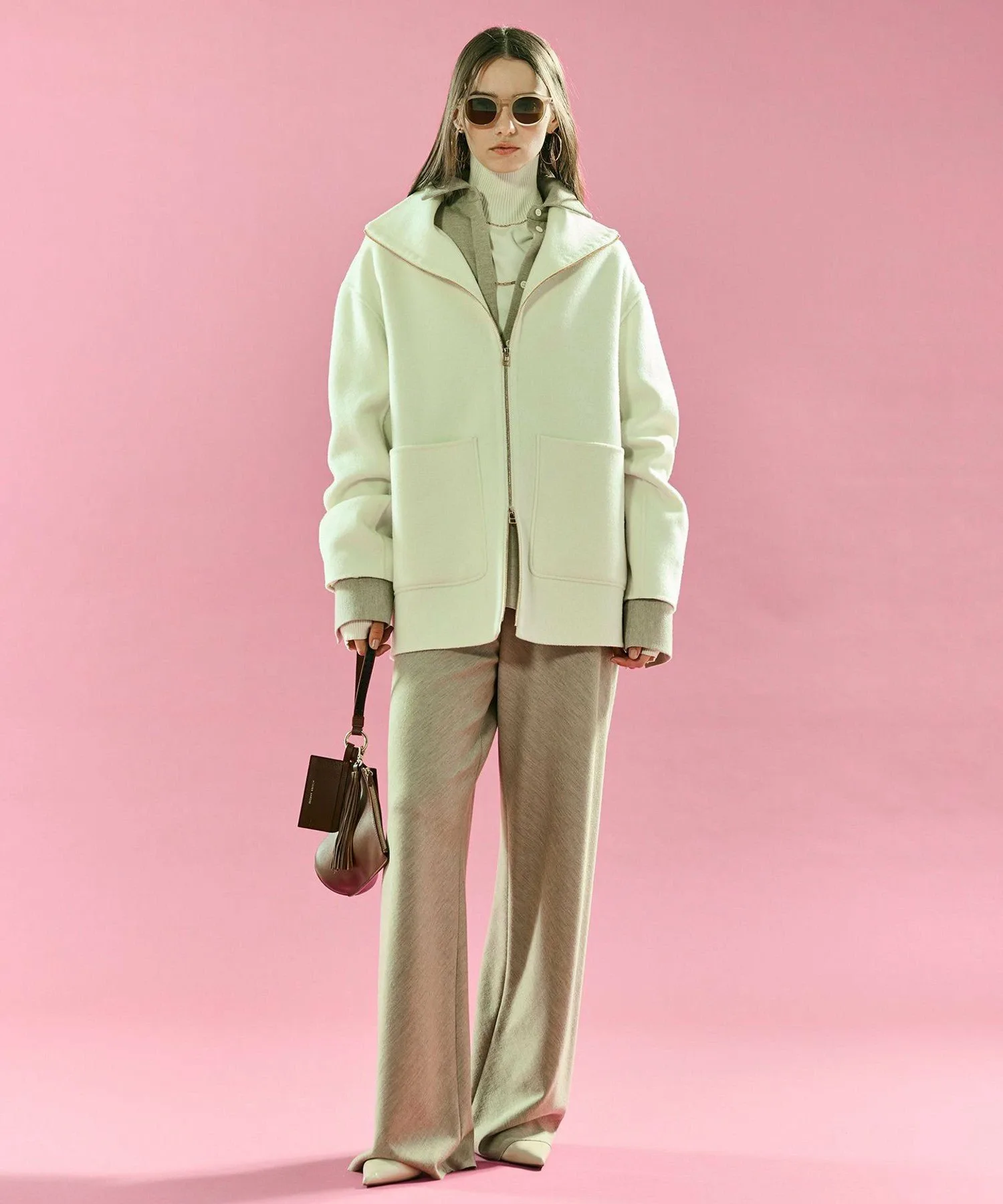 картинка MONTAIGNE / Шерстяная рубашка оверсайз Beige,, Top Taupe[033] от магазина Одежда+