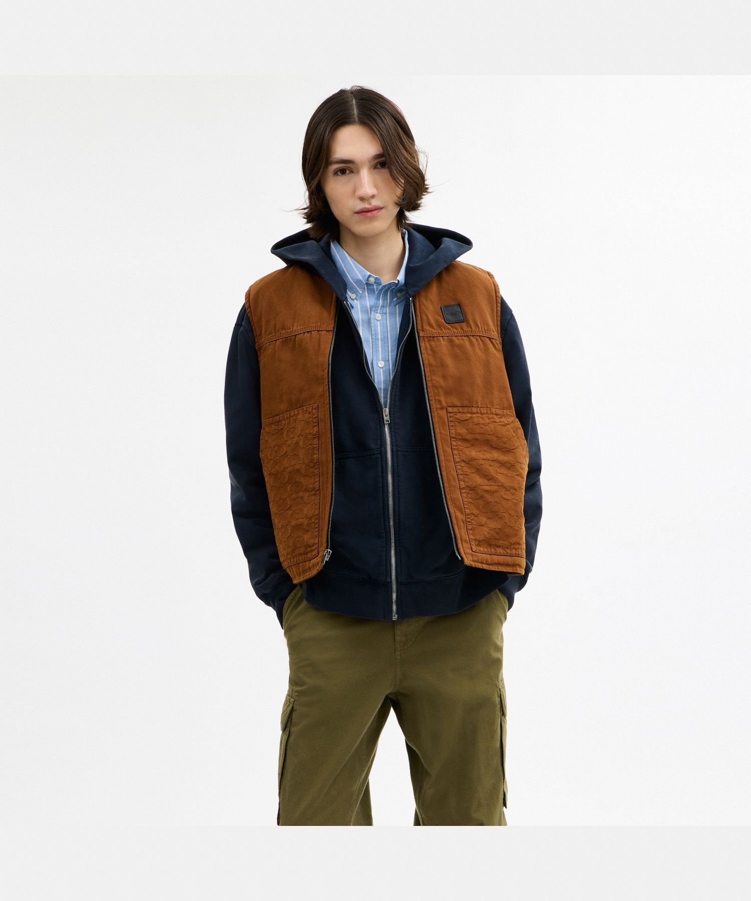 картинка Рабочий жилет со стеганой подкладкой COACH OUTLET, BROWN от магазина Одежда+