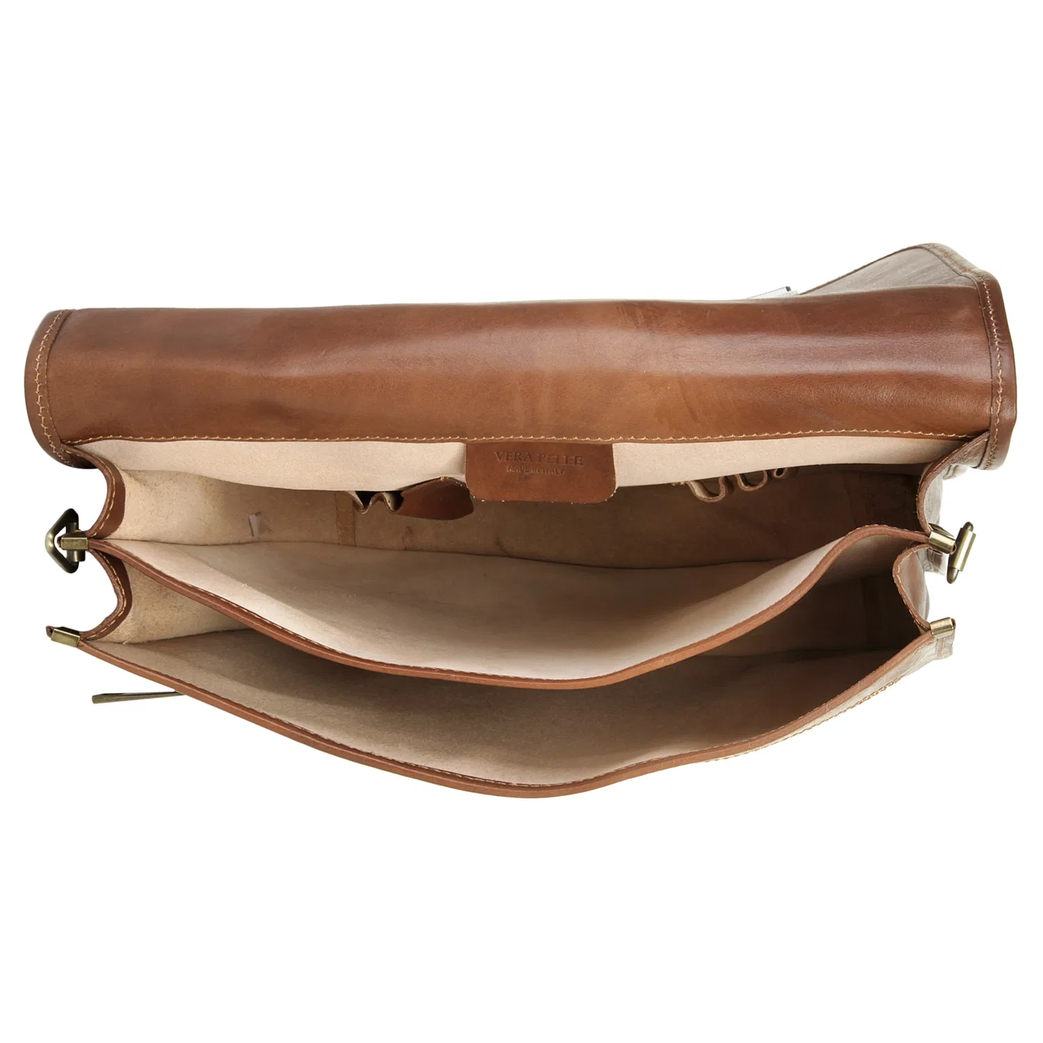 картинка Кожаный портфель с двумя отделениями Piké, Brown от магазина Одежда+