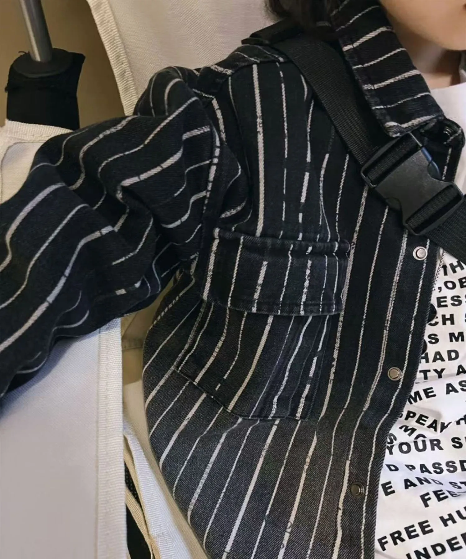 картинка Детская черная полосатая рубашка [aimoha-KIDS-] Aimoha Kids, black от магазина Одежда+